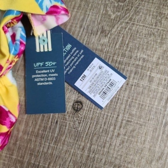 Genuine Kids Yellow Floral Baby Swimsuit NWT - Picture 4 of 4